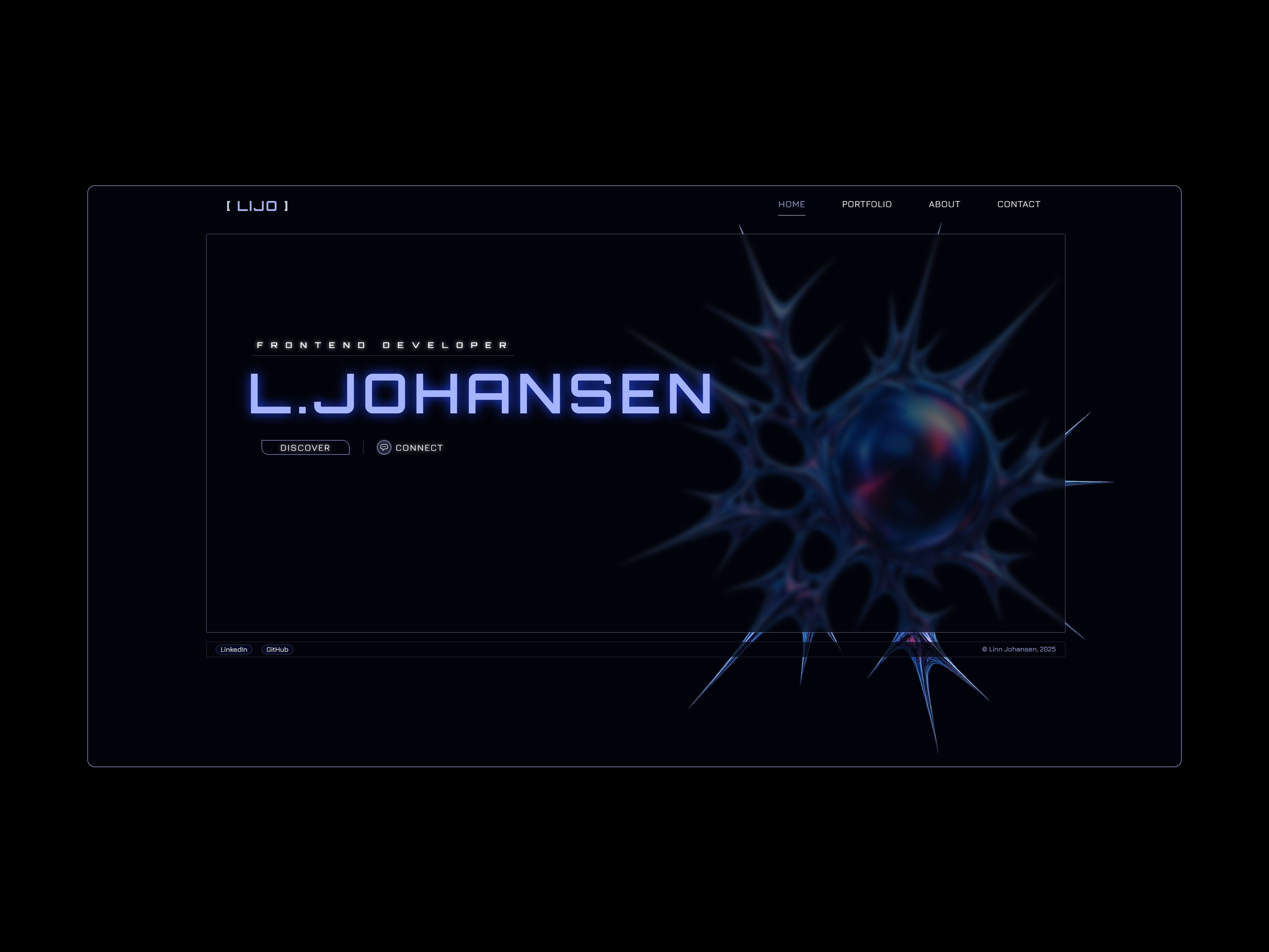 Home page design for version 2 of my dev portfolio