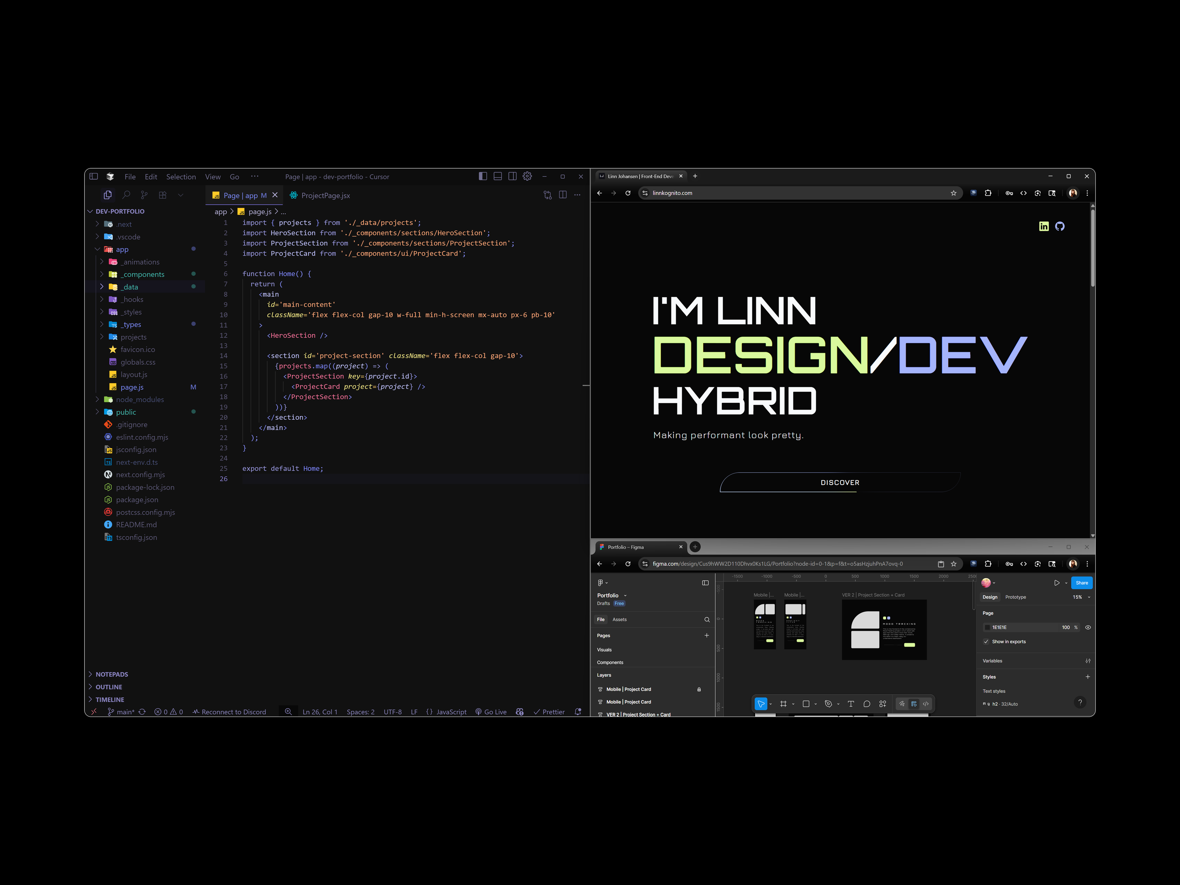 Workspace of the designer