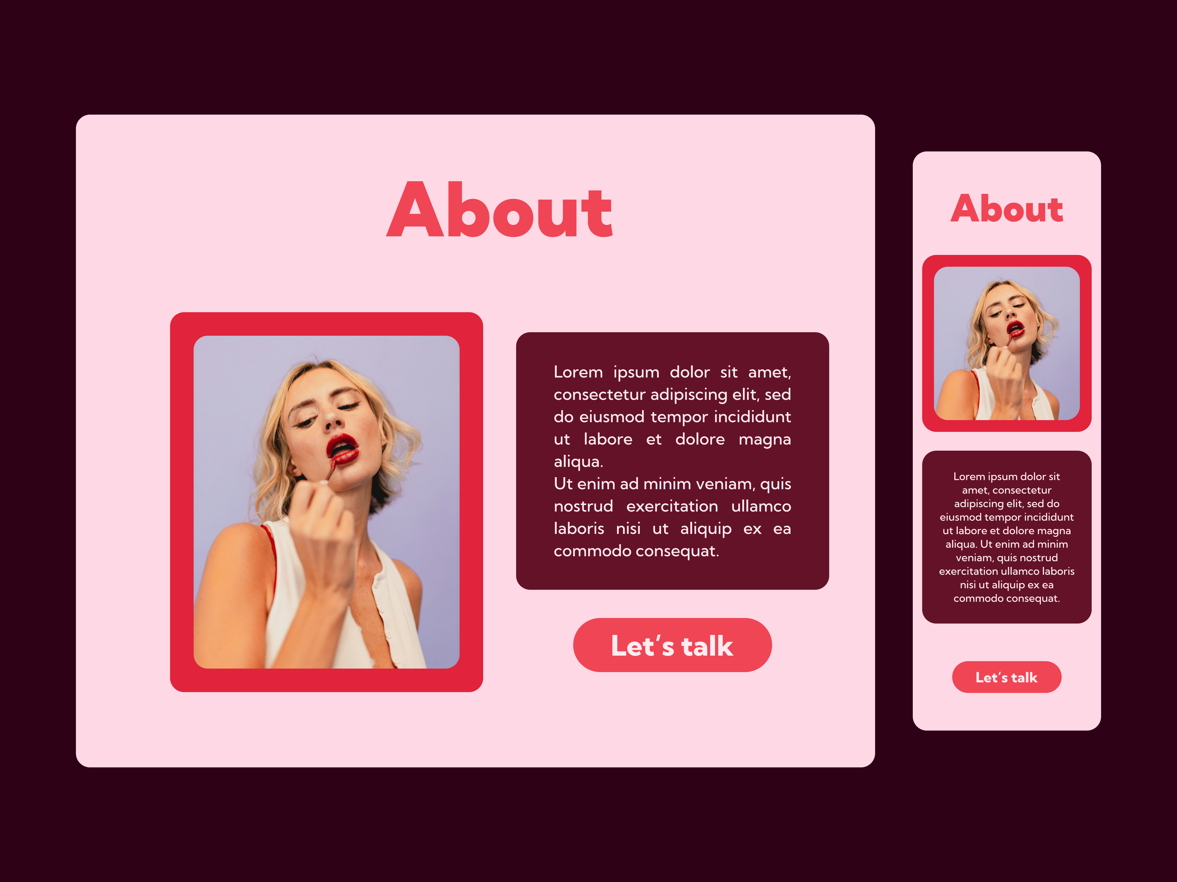 About page for large screens