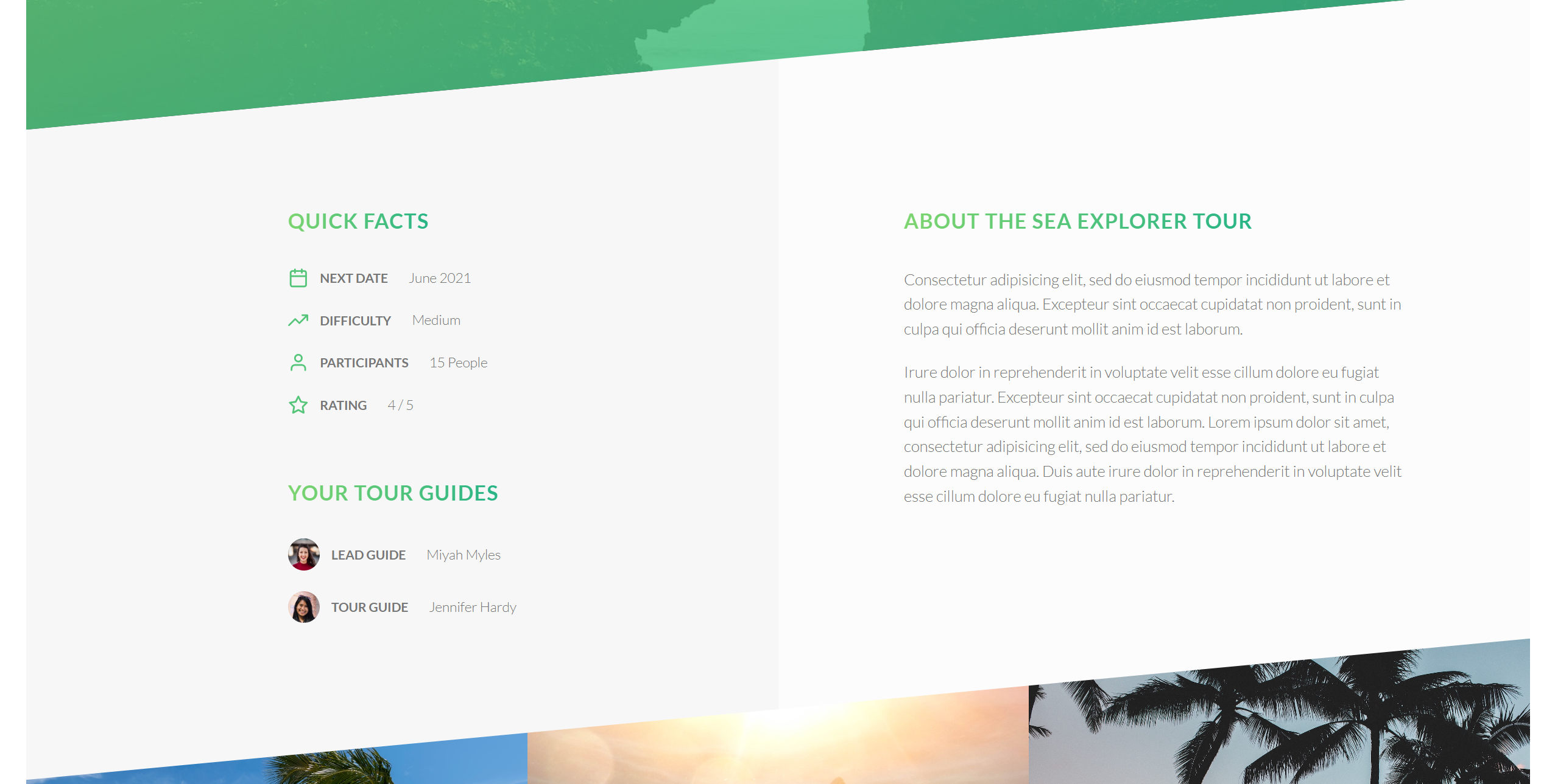 Tour page